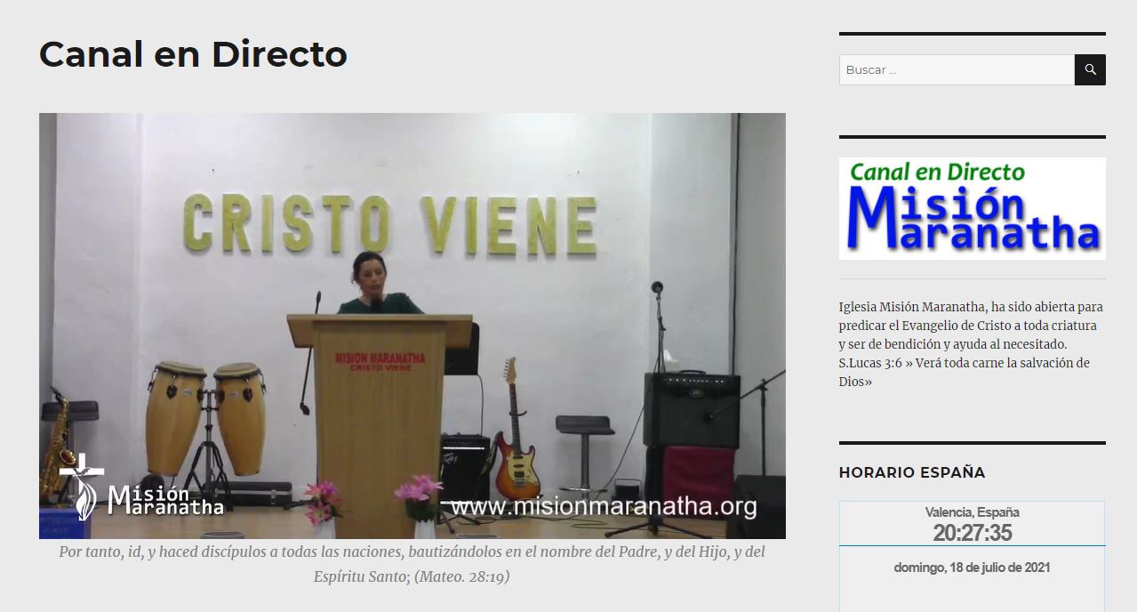 Culto Dominical 18-07-2021 – Misión Maranatha – Paiporta – Valencia – España